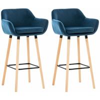 CLP 2er Set Barhocker Grant Samt-blau - 