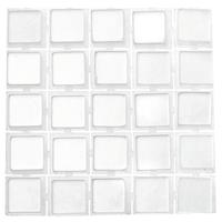 Glorex Hobby 595x stuks mozaieken maken steentjes/tegels kleur wit 5 x 5 x 2 mm -