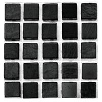 Glorex Hobby 595x stuks mozaieken maken steentjes/tegels kleur zwart 5 x 5 x 2 mm -