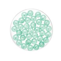 50x stuks sieraden maken Boheemse glaskralen in het transparant aqua blauw van 6 mm -