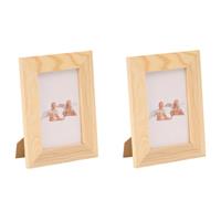 3x stuks houten fotolijsten/fotolijstjes 14.5 x 19.5 cm DIY hobby/knutselmateriaal -