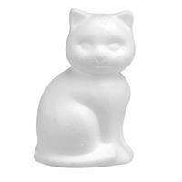 Glorex Hobby Piepschuim hobby knutselen vormen/figuren dieren kat/poes van 13 cm -