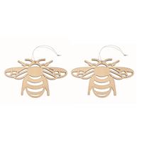 Glorex Hobby Set van 4x stuks houten dieren decoratie hangers van een honingbij van 12 x 19 cm -