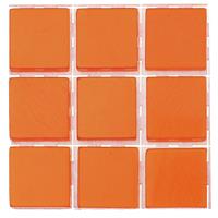 Glorex Hobby 252x stuks mozaieken maken steentjes/tegels kleur oranje 10 x 10 x 2 mm -
