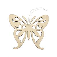 Glorex Hobby Houten dieren decoratie hanger van een vlinder van 16 x 14 cm -