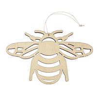 Houten dieren decoratie hanger van een honingbij van 12 x 19 cm -
