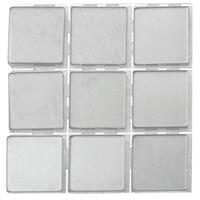 Glorex Hobby 63x stuks mozaieken maken steentjes/tegels kleur grijs 10 x 10 x 2 mm -