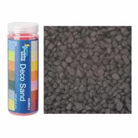 2x busjes fijn decoratie zand/kiezels zwart 480 gram -