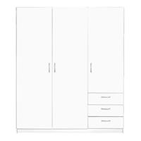 Leen Bakker Kledingkast Varia 3-deurs - wit - 175x146x50 cm