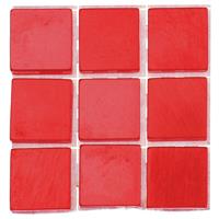 Glorex Hobby 189x stuks mozaieken maken steentjes/tegels kleur rood 10 x 10 x 2 mm -