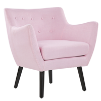 beliani Retro Sessel Polsterbezug dicke Sitzfläche rosa / schwarz Drammen - Rosa