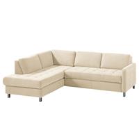 home24 Fredriks Ecksofa Tanete Creme Webstoff 233x80x196 cm