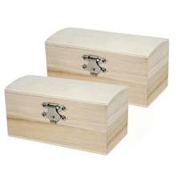 6x stuks houten kistje onbedrukt 11 cm -