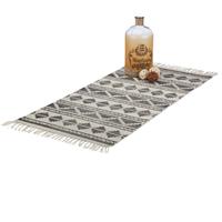 RELAXDAYS Teppichläufer mit Muster für Flur, Diele, Wohnzimmer, weicher Kurzflor Teppich groß in 70 x140 cm, schwarz