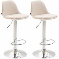 CLP 2er Set Barhocker Kiel Stoff-creme