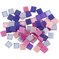 75 gram Mozaiek tegels kunsthars paars/roze 5 x 5 mm -