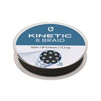 Kinetic 8 Braid - Black - Gevlochten lijn - 150m - 0.14mm - 11.5kg