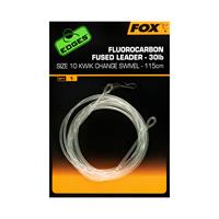 FOX Fluorocarbon Carbon Fused leader - 115cm - 30lb - Kwik Change Swivel - Maat 10