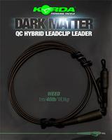 Korda Dark Matter Leader QC Hybrid Clip - Weed - 40lb - 50cm