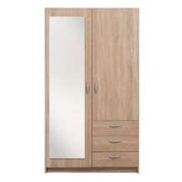 Leen Bakker Kledingkast Varia 2-deurs inclusief spiegel - licht eiken - 175x97x50 cm