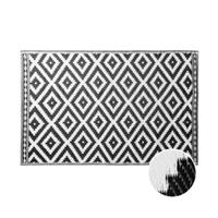 Butlers COLOUR CLASH In- & Outdoor-Teppich Ethno Rauten L 180 x B 118cm Teppiche schwarz/weiß