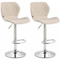 CLP 2er Set Barhocker Cork Stoff-creme-Chrom