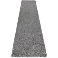 RUGSX Teppich, Läufer SOFFI shaggy 5cm grau - in die Küche, Halle, Korridor Grau und Silbertönen 60x300 cm