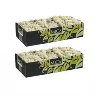 Mica Decorations 2x pakjes decoratie/hobby mos naturel/wit 500 gram -