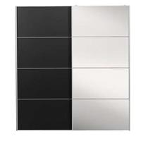 Leen Bakker Schuifdeurkast Verona antraciet - zwart/spiegel - 200x182x64 cm