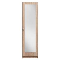 Leen Bakker Kledingkast Varia 1-deurs inclusief spiegel - licht eiken - 175x49x50 cm