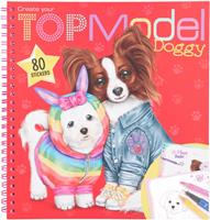 TOPModel kleurboek Doggy junior 22 x 21 cm karton rood 4 delig