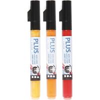 Creotime markerset Plus Color 1-2 mm okergeel-oranje-donkerrood