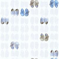 HOMEMAISON Mustertapete Tapeten mit Muster Tapete Babyzimmer Blau Weiß Vliestapete Blau Weiß 358622 35862-2 - Blau, Weiß
