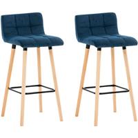 CLP 2er Set Barhocker Lincoln Samt-blau