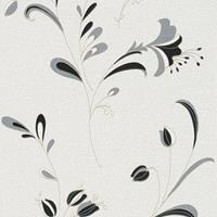 A.S. CREATIONS Blumentapete florale Tapete Tapete Flur Silber Schwarz Anthrazit Weiß Papiertapete Silber Schwarz Anthrazit Weiß 106742 10674-2 - Schwarz /