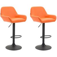 CLP 2er Set Barhocker Braga Kunstleder-orange-Schwarz