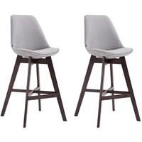 CLP 2er Set Barhocker Cannes Stoff-grau-Cappuccino