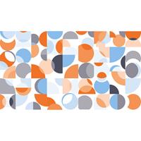 A.S. CREATIONS A.s.creations - DD117655 Col.Circles2 Atelier 47 fototapete grafik 270 x 500 cm (5 Teile) Fototapeten Online-Shop - Blau, Orange / Terrakotta