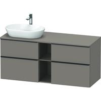 Duravit D-Neo wastafelonderkast met 4 lade 66,4x140x55 cm, basalt mat