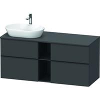 Duravit D-Neo wastafelonderkast met 4 lade 66,4x140x55 cm, grafiet mat