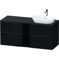 Duravit D-Neo wastafelonderkast met 4 lade geschikt voor opzetwastafel 66,4x140x55 cm, eiken zwart mat