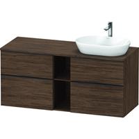 Duravit D-Neo wastafelonderkast met 4 lade geschikt voor opzetwastafel 66,4x140x55 cm, noten donker mat