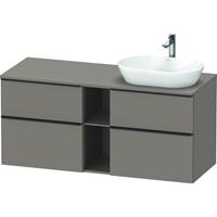 Duravit D-Neo wastafelonderkast met 4 lade geschikt voor opzetwastafel 66,4x140x55 cm, basalt mat