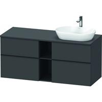 Duravit D-Neo wastafelonderkast met 4 lade geschikt voor opzetwastafel 66,4x140x55 cm, grafiet mat