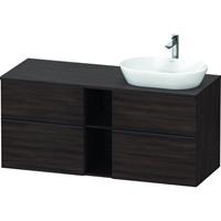 Duravit D-Neo wastafelonderkast met 4 lade geschikt voor opzetwastafel 66,4x140x55 cm, kastanje donker mat