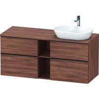 Duravit D-Neo wastafelonderkast met 4 lade geschikt voor opzetwastafel 66,4x140x55 cm, noten mat