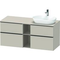 Duravit D-Neo wastafelonderkast met 4 lade geschikt voor opzetwastafel 66,4x140x55 cm, taupe mat