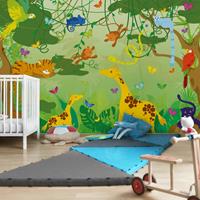 Bilderwelten Kindertapete - No.IS87 Dschungelspiel - Vlies Fototapete Breit Größe HxB: 255cm x 384cm