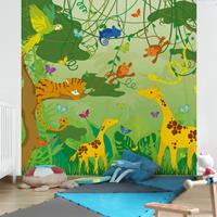 Bilderwelten Kindertapete Dschungel - No.IS87 Dschungelspiel - Vlies Fototapete Quadrat Größe HxB: 288cm x 288cm