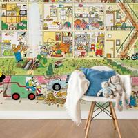 K&L WALL ART Wimmelbild Tapete Wimmel Fototapete Haus im Herbst 384x260 cm